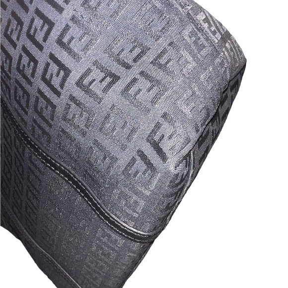 {EUC Fendi Black Zucchino Monogram Canvas Mini Tote Leather Handles Charm} - Picture 9 of 16